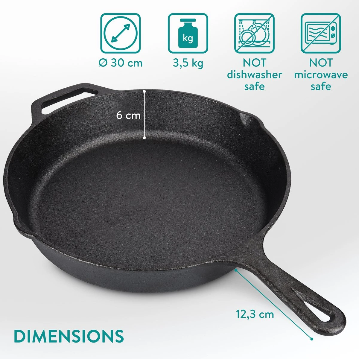 Navaris gietijzeren koekenpan - Braadpan van gietijzer - Ronde skillet - Geschikt voor alle warmtebronnen - Ø 30 cm - Ovenbestendig tot 260 graden Navaris Gietijzeren Koekenpan - Braadpan Van Gietijzer - Ronde Skillet - Geschikt Voor Alle Warmtebronnen - Ø 30 Cm - Ovenbestendig Tot 260 Graden -Keuken Pot 1200x1200 274