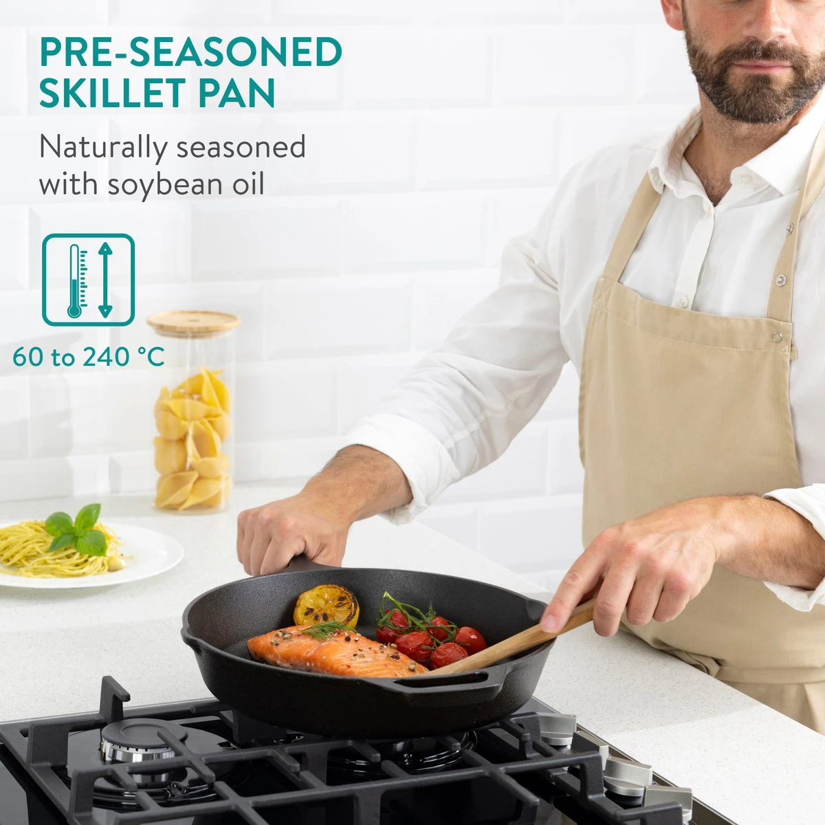 Navaris gietijzeren koekenpan - Braadpan van gietijzer - Ronde skillet - Geschikt voor alle warmtebronnen - Ø 30 cm - Ovenbestendig tot 260 graden Navaris Gietijzeren Koekenpan - Braadpan Van Gietijzer - Ronde Skillet - Geschikt Voor Alle Warmtebronnen - Ø 30 Cm - Ovenbestendig Tot 260 Graden -Keuken Pot 1200x1200 275