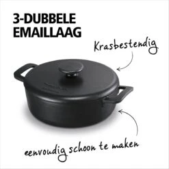 BRABANTIA THE DUTCH Gietijzeren Braadpan - Ø 28cm - MAT Zwart - Inductie -Keuken Pot 1200x1200 36