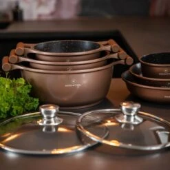 Herenthal Inductie Pannenset- Luxe 10-delige Koekenpannenset - Voor Alle Warmtebronnen - Met Glazen Deksels - Koper 6 Herenthal Inductie Pannenset- Luxe 10-delige Koekenpannenset - Voor Alle Warmtebronnen - Met Glazen Deksels - Koper -Keuken Pot 1200x1200 38