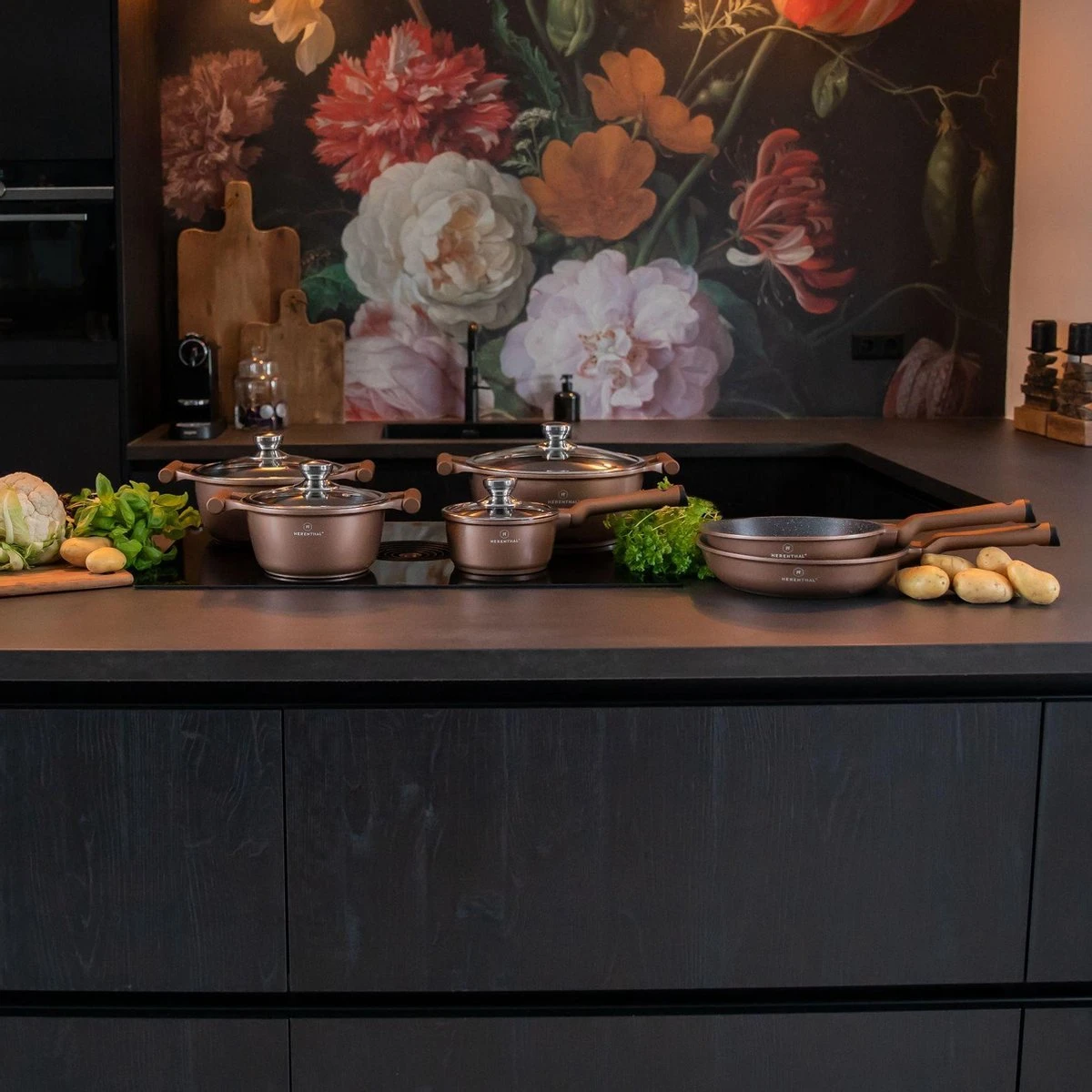 Herenthal Inductie Pannenset- Luxe 10-delige Koekenpannenset - Voor alle warmtebronnen - Met Glazen Deksels - Koper Herenthal Inductie Pannenset- Luxe 10-delige Koekenpannenset - Voor Alle Warmtebronnen - Met Glazen Deksels - Koper -Keuken Pot 1200x1200 43