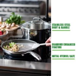 GreenChef Profile Plus Koekenpan 24cm - Zilverkleurig - Inductie - PFAS-vrij -Keuken Pot 1200x1200 437