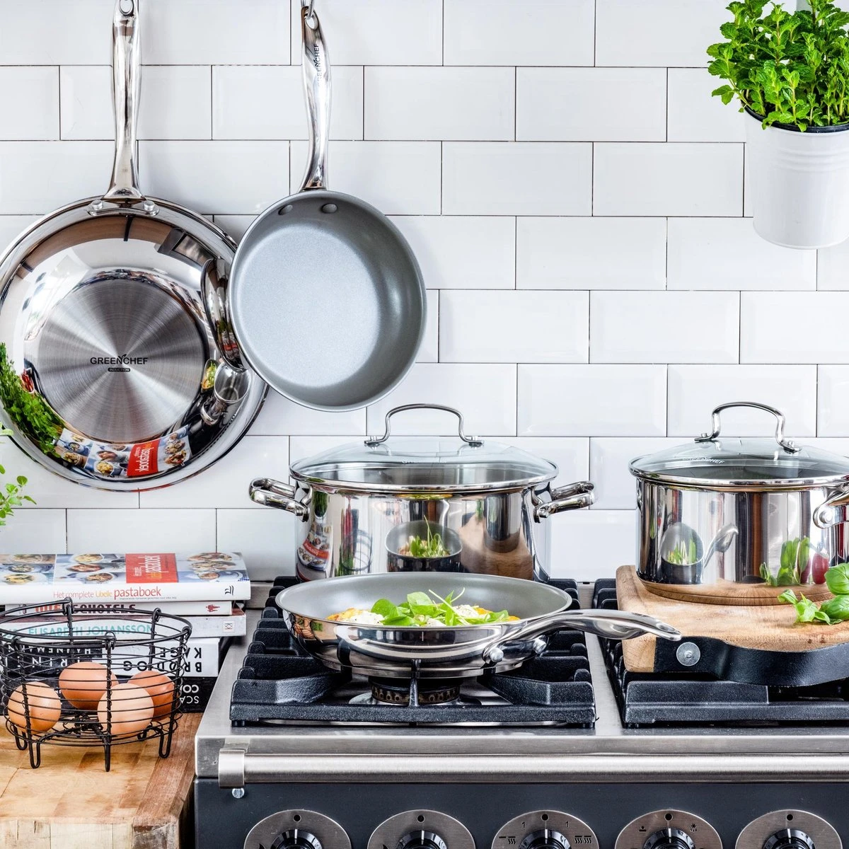 GreenChef Profile Plus koekenpan 24cm - zilverkleurig - inductie - PFAS-vrij GreenChef Profile Plus Koekenpan 24cm - Zilverkleurig - Inductie - PFAS-vrij -Keuken Pot 1200x1200 438