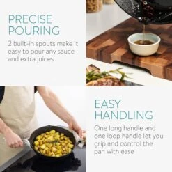 Navaris Gietijzeren Koekenpan - Braadpan Van Gietijzer - Ronde Skillet - Geschikt Voor Alle Warmtebronnen - Ø 25 Cm - Ovenbestendig Tot 260?graden -Keuken Pot 1200x1200 466