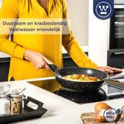 Westinghouse Koekenpan Inductie - Ø 28 Cm - Zwart Marmer -Keuken Pot 1200x1200 477