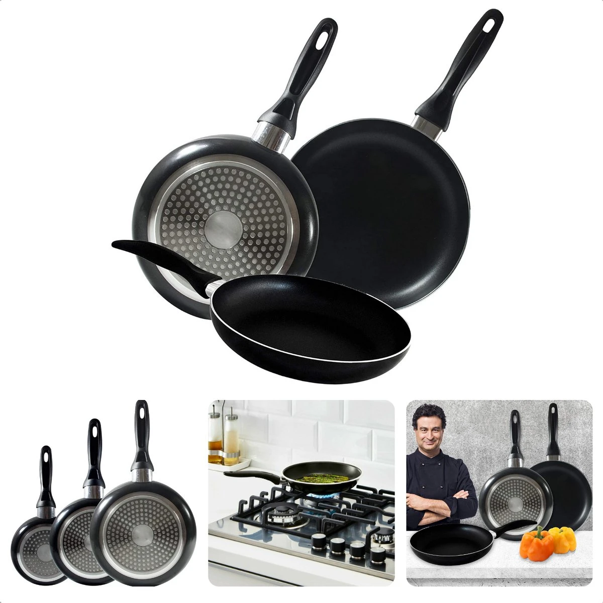 Cheqo® PRO 3-Delige Koekenpannenset - Koekenpan Set - Pannenset - Geperst Aluminium - Geschikt voor Gas, Elektrisch, Keramisch, Halogeen Koken Cheqo® PRO 3-Delige Koekenpannenset - Koekenpan Set - Pannenset - Geperst Aluminium - Geschikt Voor Gas, Elektrisch, Keramisch, Halogeen Koken -Keuken Pot 1200x1200 542