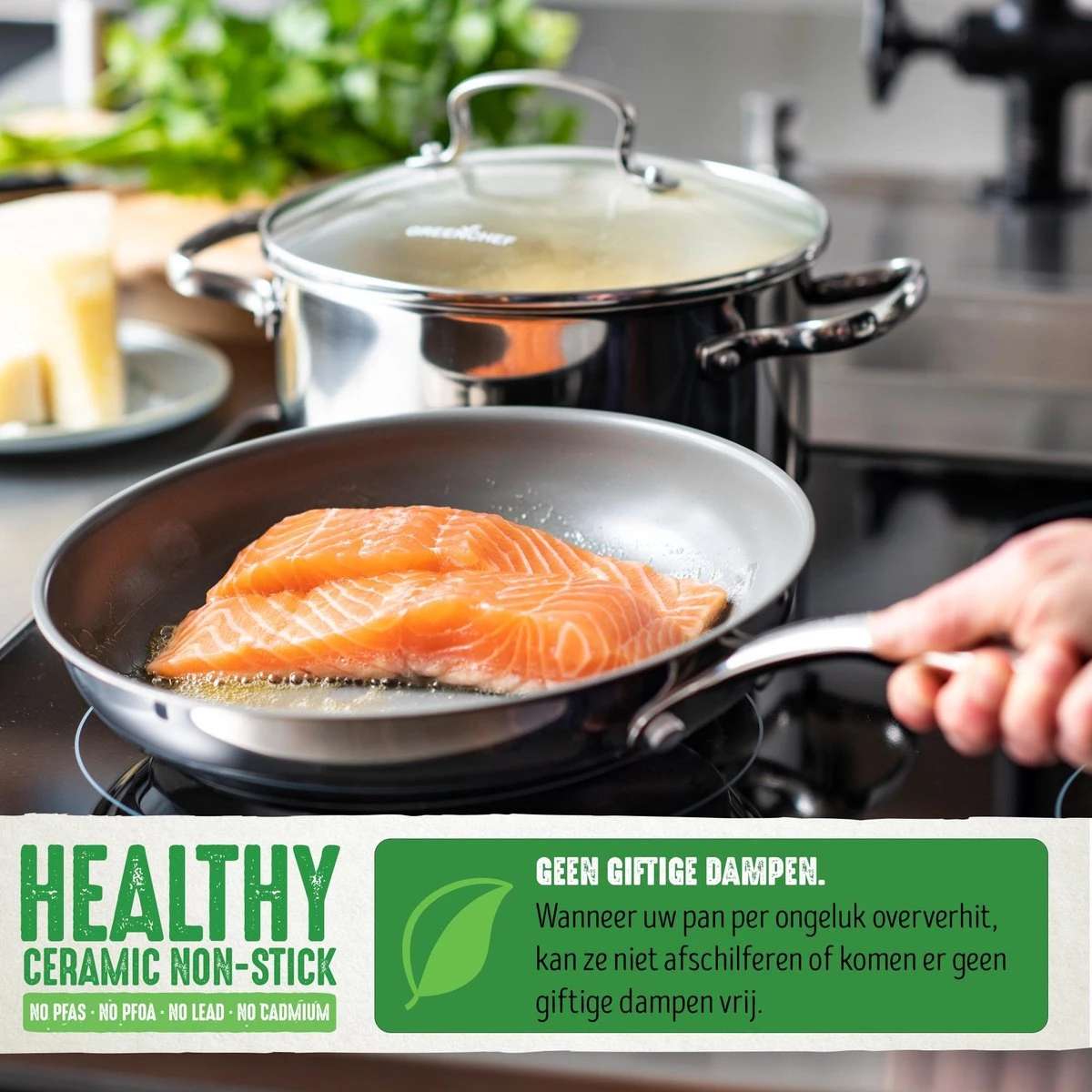 GreenChef Profile Plus koekenpan 28cm - zilverkleurig - inductie - PFAS-vrij GreenChef Profile Plus Koekenpan 28cm - Zilverkleurig - Inductie - PFAS-vrij -Keuken Pot 1200x1200 692