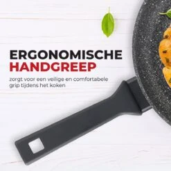 Flonal Pietra Lavica - Koekenpan - Ø 26cm - 100% PFOA Vrij - Aluminium - Ergonomische Handgreep - Geschikt Voor Alle Warmtebronnen -Keuken Pot 1200x1200 781