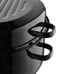 Emalia Geëmailleerde Braadpan Met Deksel 7L - Braadslede - Bakpan - Grillpan - Emaille - Zwart -Keuken Pot 1200x1200 860