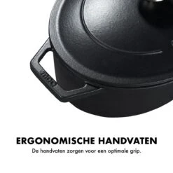MOA Gietijzeren Braadpan - Inhoud 4,7 Liter - 29CM - Ovaal - Alle Warmtebronnen - Ook Voor Inductie - Gewicht 5,7 Kg - Zwart - C29B -Keuken Pot 1200x1200 873