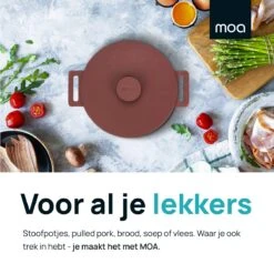 MOA Gietijzeren Braadpan - Inhoud 4,75 Liter - 26CM - Rond - Alle Warmtebronnen - Ook Voor Inductie - Gewicht 5,8 Kg - Bordeaux Rood - MC26BR 4 MOA Gietijzeren Braadpan - Inhoud 4,75 Liter - 26CM - Rond - Alle Warmtebronnen - Ook Voor Inductie - Gewicht 5,8 Kg - Bordeaux Rood - MC26BR -Keuken Pot 1200x1200 889