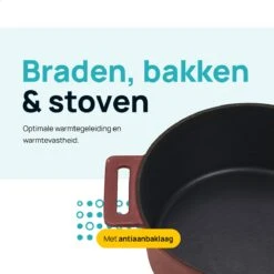 MOA Gietijzeren Braadpan - Inhoud 4,75 Liter - 26CM - Rond - Alle Warmtebronnen - Ook Voor Inductie - Gewicht 5,8 Kg - Bordeaux Rood - MC26BR 5 MOA Gietijzeren Braadpan - Inhoud 4,75 Liter - 26CM - Rond - Alle Warmtebronnen - Ook Voor Inductie - Gewicht 5,8 Kg - Bordeaux Rood - MC26BR -Keuken Pot 1200x1200 890