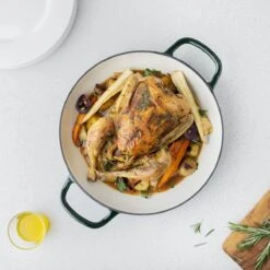 Navaris Gietijzeren Stoofpan Met Deksel- 3,5 Liter Gietijzeren Ovenschaal Van Email - Geschikt Voor Alle Warmtebronnen - Groen -Keuken Pot 1200x1200 933