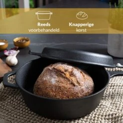 Chefarone Gietijzeren Pan - 2-in-1 Braadpan Inclusief Deksel - Geschikt Voor Alle Warmtebronnen -Keuken Pot 1200x1200 935