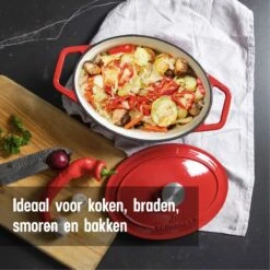 Daumonet Bocuse Rouge Gietijzeren Braadpan - Sudderpan Kersen Rood - Ovaal - Ø 29 Cm - 3 Liter - PFAS & PFOA Vrij - Emaille - Geschikt Voor Alle Warmtebronnen - Elektrisch - Gas - Halogeen - Inductie - Keramisch - Vaatwasserbestendig 5 Daumonet Bocuse Rouge Gietijzeren Braadpan - Sudderpan Kersen Rood - Ovaal - Ø 29 Cm - 3 Liter - PFAS & PFOA Vrij - Emaille - Geschikt Voor Alle Warmtebronnen - Elektrisch - Gas - Halogeen - Inductie - Keramisch - Vaatwasserbestendig -Keuken Pot 1200x1200 951