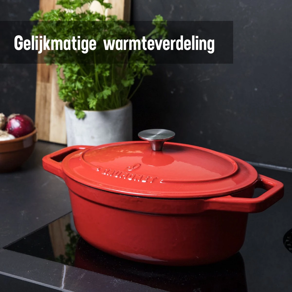 Daumonet Bocuse Rouge gietijzeren braadpan - sudderpan Kersen rood - Ovaal - Ø 29 cm - 3 liter - PFAS & PFOA vrij - Emaille - Geschikt voor alle warmtebronnen - Elektrisch - Gas - Halogeen - Inductie - Keramisch - Vaatwasserbestendig Daumonet Bocuse Rouge Gietijzeren Braadpan - Sudderpan Kersen Rood - Ovaal - Ø 29 Cm - 3 Liter - PFAS & PFOA Vrij - Emaille - Geschikt Voor Alle Warmtebronnen - Elektrisch - Gas - Halogeen - Inductie - Keramisch - Vaatwasserbestendig -Keuken Pot 1200x1200 953