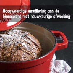 Daumonet Carême Rouge Gietijzeren Braadpan - Sudderpan Kersen Rood - Rond - Ø26 Cm - 4,4 Liter - PFAS & PFOA Vrij - Emaille - Geschikt Voor Alle Warmtebronnen - Elektrisch - Gas - Halogeen - Inductie - Keramisch - Vaatwasserbestendig 10 Daumonet Carême Rouge Gietijzeren Braadpan - Sudderpan Kersen Rood - Rond - Ø26 Cm - 4,4 Liter - PFAS & PFOA Vrij - Emaille - Geschikt Voor Alle Warmtebronnen - Elektrisch - Gas - Halogeen - Inductie - Keramisch - Vaatwasserbestendig -Keuken Pot 1200x1200 974