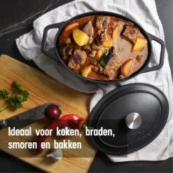 Gietijzeren Braadpan - Sudderpan Zwart Van Daumonet - Ovaal - Ø 29 Cm - 3 Liter - 100% PFAS & PFOA Vrij - Emaille - Geschikt Voor Alle Warmtebronnen - Elektrisch - Gas - Halogeen - Inductie - Keramisch - Vaatwasserbestendig 5 Gietijzeren Braadpan - Sudderpan Zwart Van Daumonet - Ovaal - Ø 29 Cm - 3 Liter - 100% PFAS & PFOA Vrij - Emaille - Geschikt Voor Alle Warmtebronnen - Elektrisch - Gas - Halogeen - Inductie - Keramisch - Vaatwasserbestendig -Keuken Pot 1200x1200 981