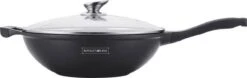 Royalty Line Marble Coating Wok - Met Glazen Deksel - Zwart - 30 Cm -Keuken Pot 1200x378 2
