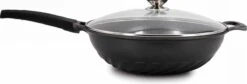 Cheffinger Wokpan Met Deksel - 32cm - Zwart - Pan - Keukenaccessoires -Keuken Pot 1200x408 3