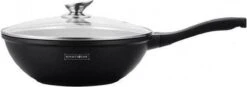 Royalty Line Marble Coating Wok - Met Glazen Deksel - Zwart - 30 Cm -Keuken Pot 1200x424 3