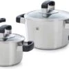 BK Conical Cool Glas Pannenset - 4-delig - RVS - Glazen Deksel - Inductie -Keuken Pot 1200x426