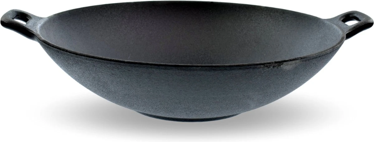 Orange85 Gietijzeren wokpan - Alle warmtebronnen - Inductie - Wok - Zwart - 31cm - Gietijzer - Wokpannen Orange85 Gietijzeren Wokpan - Alle Warmtebronnen - Inductie - Wok - Zwart - 31cm - Gietijzer - Wokpannen -Keuken Pot