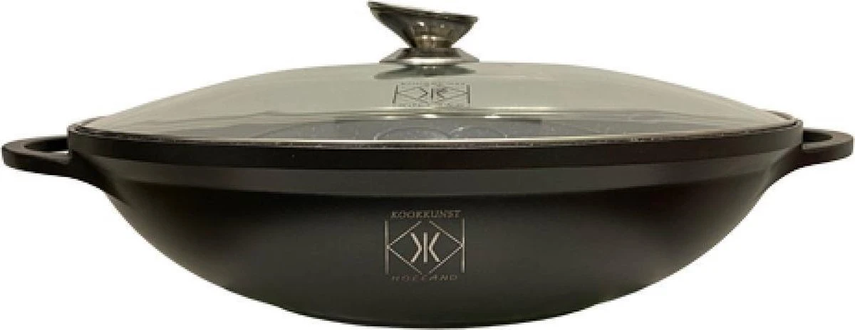 Kookkunst Holland wokpan met glazen deksel Ø 32 cm - inductie - PFOA vrij Kookkunst Holland Wokpan Met Glazen Deksel Ø 32 Cm - Inductie - PFOA Vrij -Keuken Pot 1200x464 1