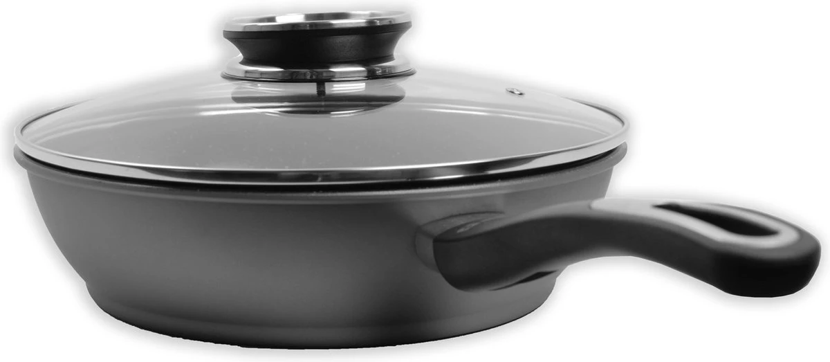 Keukenpan met deksel en heeft een diameter van Ø 28 cm - Luxe hapjespan keukenpan van 28cm Anti-aanbaklaag - handvat zwart - Pan met Deksel Merkloos Keukenpan Met Deksel En Heeft Een Diameter Van Ø 28 Cm - Luxe Hapjespan Keukenpan Van 28cm Anti-aanbaklaag - Handvat Zwart - Pan Met Deksel -Keuken Pot