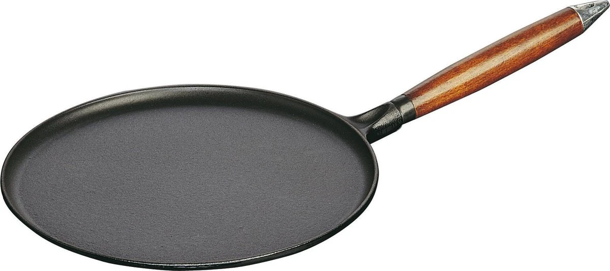 Staub Flensjespan - Houten steel - 28 cm - Zwart Staub Flensjespan - Houten Steel - 28 Cm - Zwart -Keuken Pot
