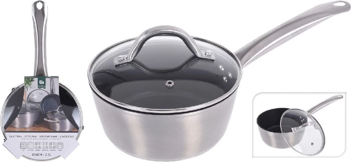 Excellent Houseware Steelpan -18 cm - Zilver Excellent Houseware Steelpan -18 Cm - Zilver -Keuken Pot 1200x554 2