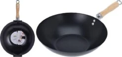 Excellent Houseware Wok Ø30cm Non Stick Zwart Houten Handvat 30 Cm - Pan - Koken - Eten - Keuken -Keuken Pot 1200x560 5