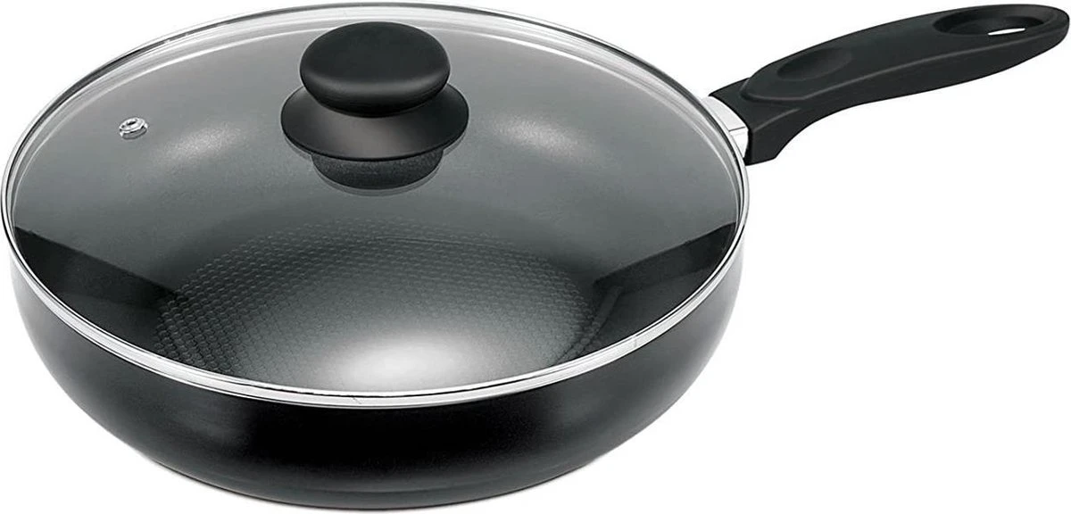 BRABANTIA Hapjespan sauteerpan met glazen deksel 28 cm BRABANTIA Hapjespan Sauteerpan Met Glazen Deksel 28 Cm -Keuken Pot 1200x576 1