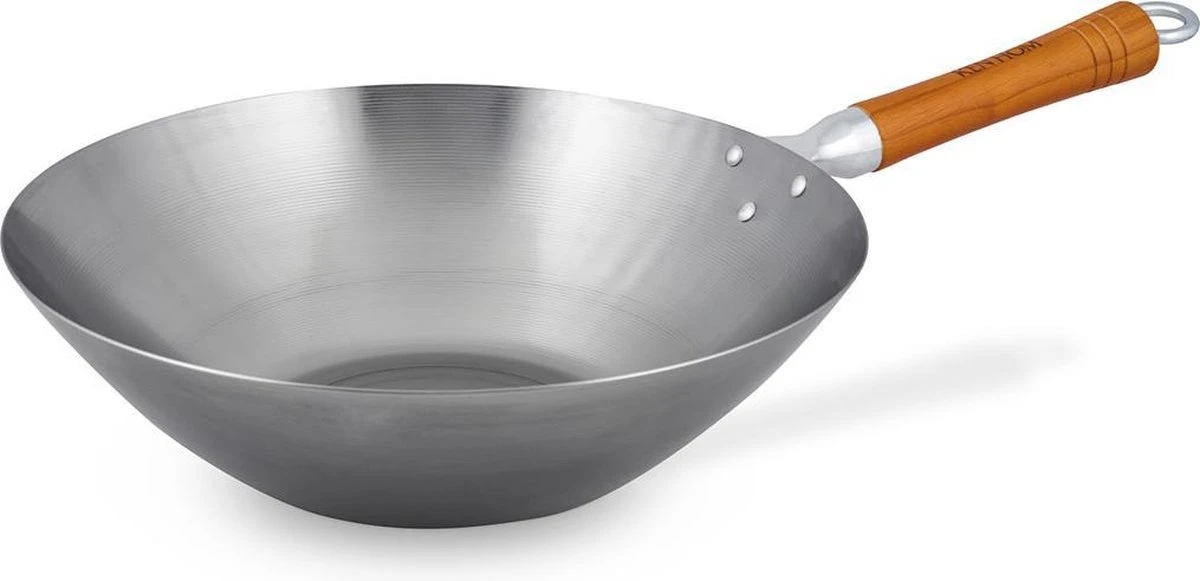 Ken Hom Classic Wok - Ø 32cm in Koolstofstaal en Houten Greep Ken Hom Classic Wok - Ø 32cm In Koolstofstaal En Houten Greep -Keuken Pot 1200x581 4