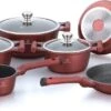 Herenthal Pannenset Inductie - Luxe 10-delige Koekenpan Inductie - Voor Alle Warmtebronnen - Pannen Met Glazen Deksels En Koudgrepen - Burgundy -Keuken Pot 1200x586