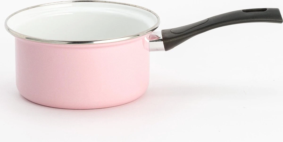 Lite-Body Pannenset - 3-delig - 2 kookpannen & 1 steelpan - Emaille - Serafijn roze Lite-Body Pannenset - 3-delig - 2 Kookpannen & 1 Steelpan - Emaille - Serafijn Roze -Keuken Pot