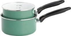 Lite-Body Magnus 2-delige Steelpannenset - Ø16 CM En Ø18 CM- Emaille - Olijf Groen - Inductie -Keuken Pot 1200x607 2