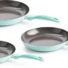 VitaVerde Expert Koekenpannenset Ø 20cm + Ø 24cm + Ø 28cm - Turquoise - Inductie - PFAS-vrij -Keuken Pot 1200x611