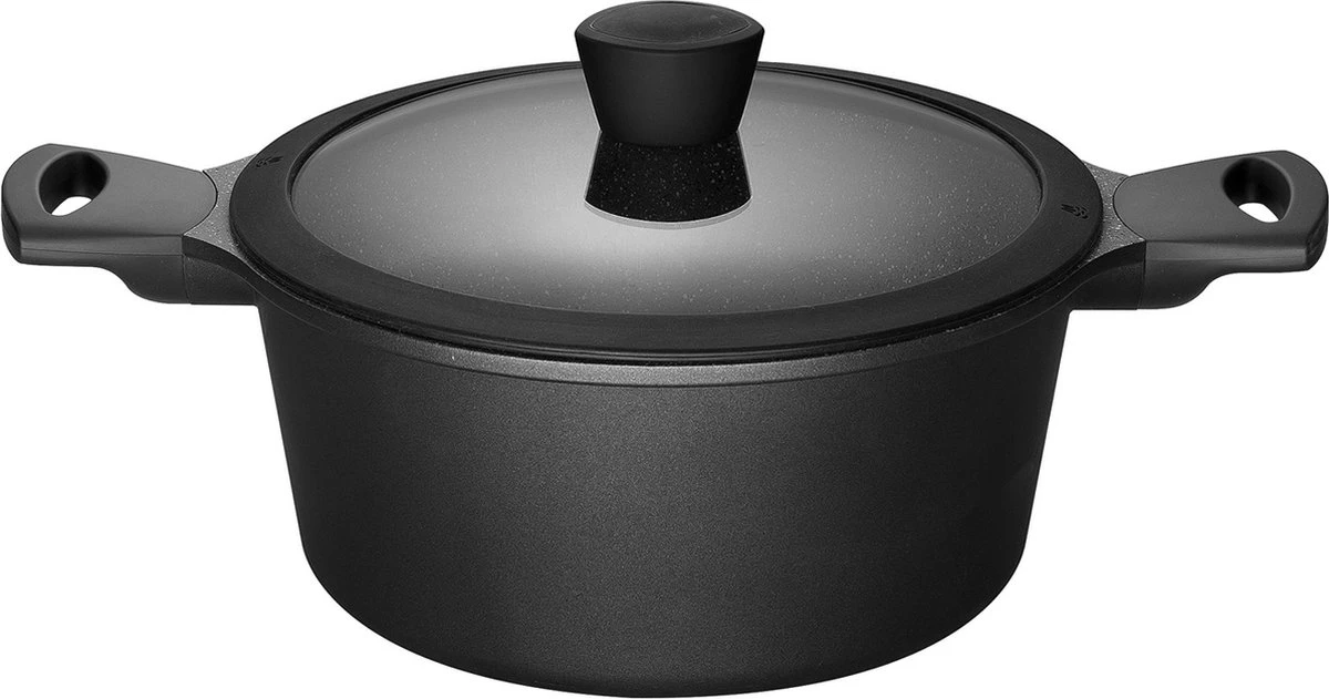 Sola Braadpan Fair Cooking - Ø 20 cm - Zwart/wit - Aluminium - Antiaanbaklaag Sola Braadpan Fair Cooking - Ø 20 Cm - Zwart/wit - Aluminium - Antiaanbaklaag -Keuken Pot 1200x631 3