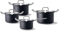 BK Q-linair Master Black Kookpannenset - 4-delig - Veilig Afgietsysteem - Inductie -Keuken Pot 1200x643
