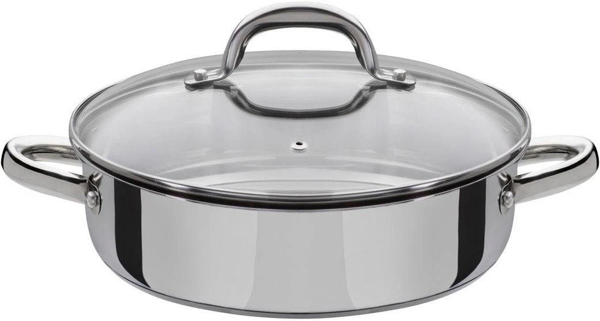 Michelino Ilias Hapjespan 28cm - RVS Pan - Geschikt voor alle warmtebronnen - Zilver Michelino Ilias Hapjespan 28cm - RVS Pan - Geschikt Voor Alle Warmtebronnen - Zilver -Keuken Pot 1200x643 5