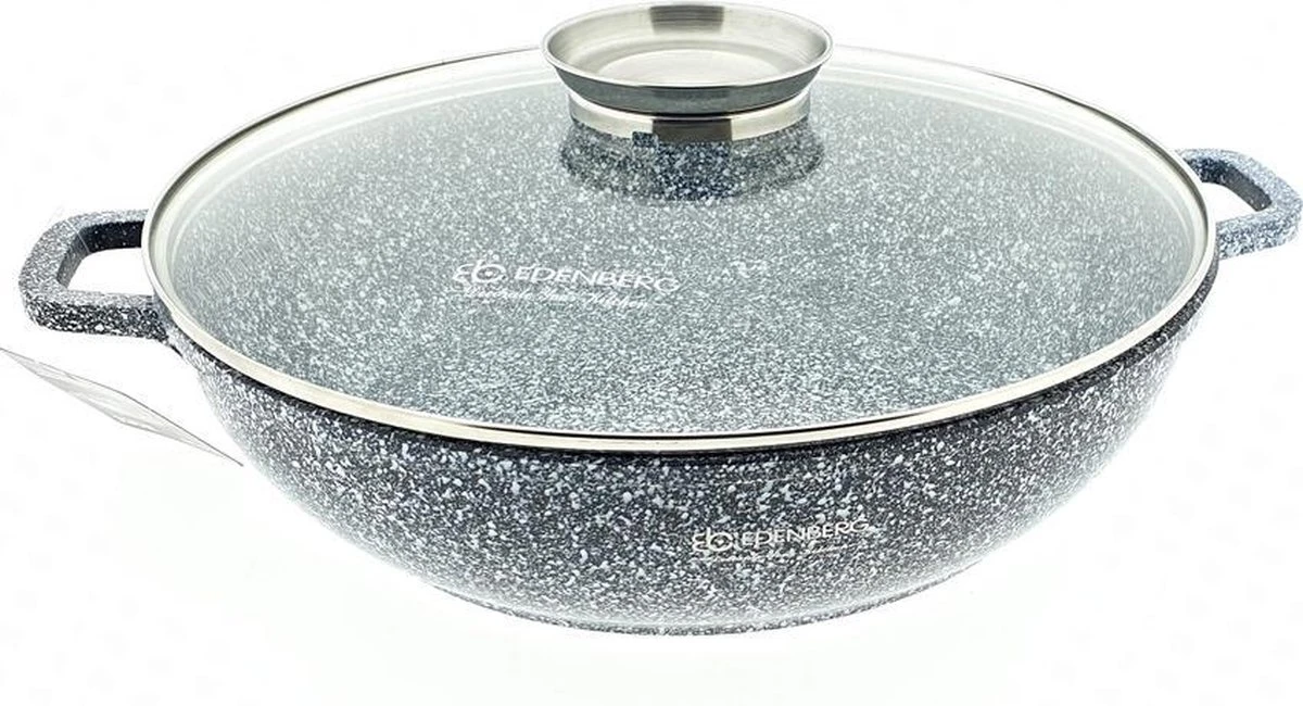 Edënbërg Stonetec Line - Luxe Wokpan - Ø 32 cm - 5.5l - 3-laags anti-aanbaklaag Edënbërg Stonetec Line - Luxe Wokpan - Ø 32 Cm - 5.5l - 3-laags Anti-aanbaklaag -Keuken Pot 1200x650 3