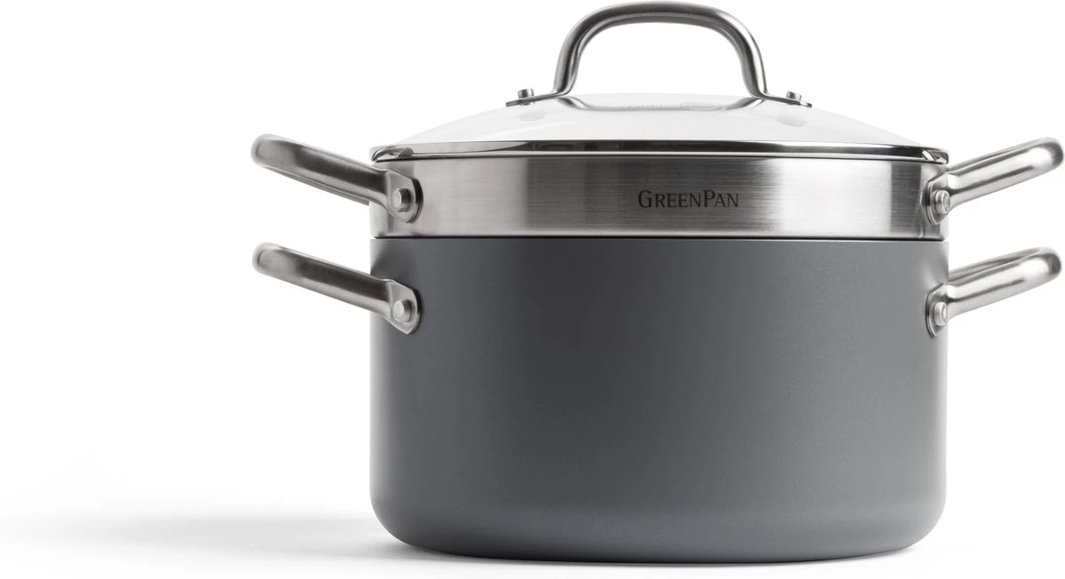 GreenPan Mayflower Pro pannenset - 10-delig - grijs - inductie - PFAS-vrij GreenPan Mayflower Pro Pannenset - 10-delig - Grijs - Inductie - PFAS-vrij -Keuken Pot