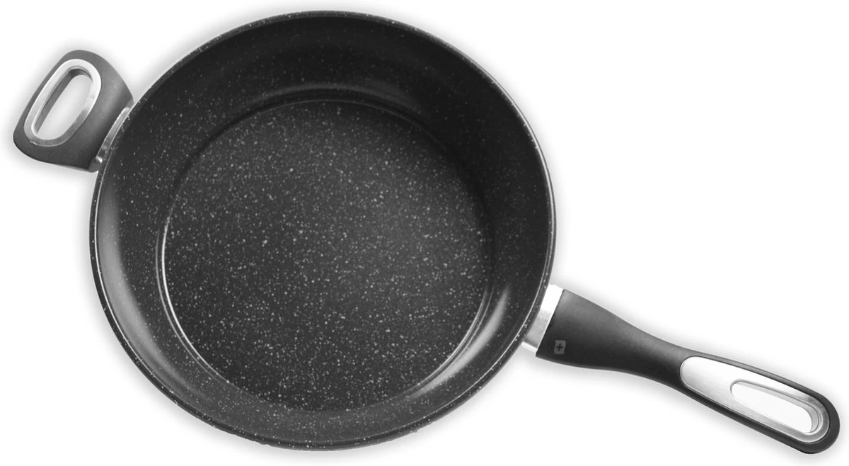 Keukenpan met deksel en heeft een diameter van Ø 28 cm - Luxe hapjespan keukenpan van 28cm Anti-aanbaklaag - handvat zwart - Pan met Deksel Merkloos Keukenpan Met Deksel En Heeft Een Diameter Van Ø 28 Cm - Luxe Hapjespan Keukenpan Van 28cm Anti-aanbaklaag - Handvat Zwart - Pan Met Deksel -Keuken Pot