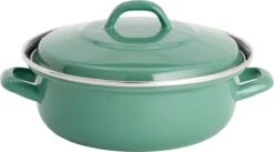 Lite-Body - Magnus Braadpan 24cm/2,5 L Met Deksel- Emaille- Olijf Groen - Inductie