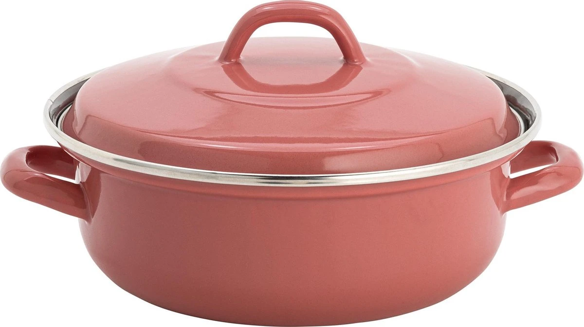 Lite-Body - Magnus Braadpan 24cm/2,5l met deksel - Emaille - Oud Roze - Inductie Lite-Body - Magnus Braadpan 24cm/2,5l Met Deksel - Emaille - Oud Roze - Inductie -Keuken Pot 1200x673 9