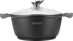 Royalty Line - Marble Soep/braadpan - Met Glazen Deksel Zwart - 20 CM. RL-BS20ML -Keuken Pot 1200x675 2