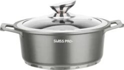 Swiss Pro+ | Set 14 Delige Pannenset | Inductie - Pannensets - Glazen Deksel - Met Afneembare Handgreep - Marmeren Interieur -PFAS-vrij | Grey / Silver -Keuken Pot 1200x675 35