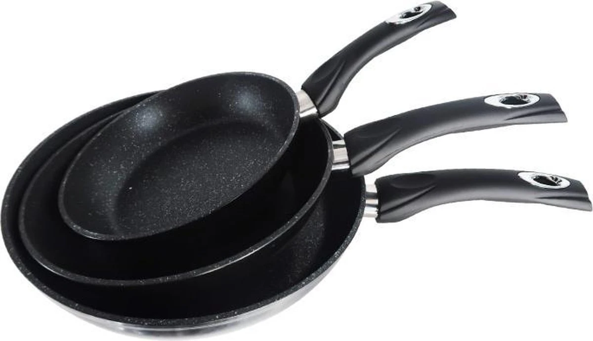 Premium Inductie Koekenpannenset - 3 delig - Keramisch - Ø 20, 24 & 28 cm - Braadpan - Zwart Premium Inductie Koekenpannenset - 3 Delig - Keramisch - Ø 20, 24 & 28 Cm - Braadpan - Zwart -Keuken Pot