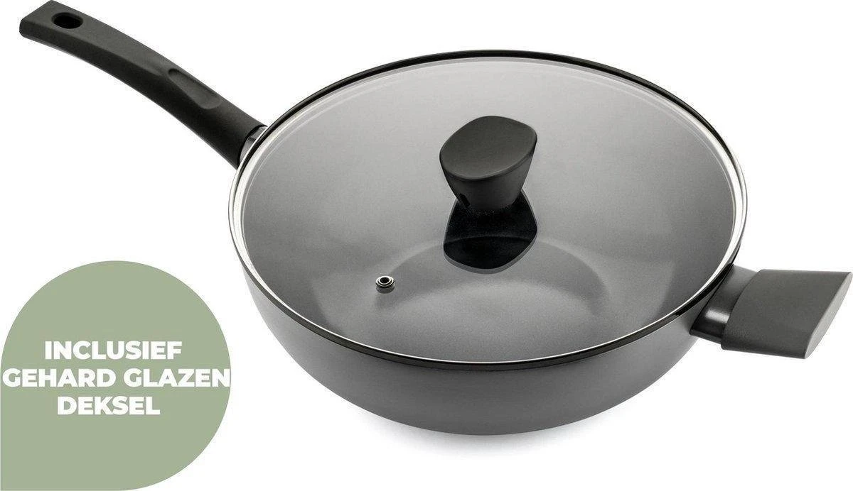 ISENVI Avon keramische wok met deksel 36 CM - Ergo greep ISENVI Avon Keramische Wok Met Deksel 36 CM - Ergo Greep -Keuken Pot 1200x692 3